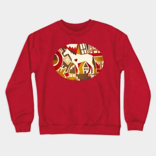 Abstract Pattern Unicorn Crewneck Sweatshirt